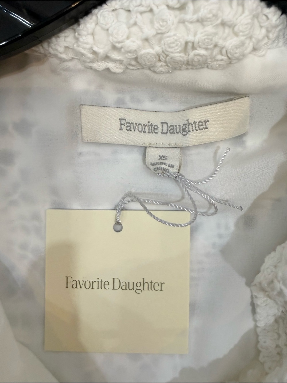 Favorite Daughter Crochet Dream Top White Cotton Crochet Button Shirt US XS - Picture 8 of 10